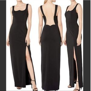 Adrianna Papell Lola Jersey Black Column Dress NWT